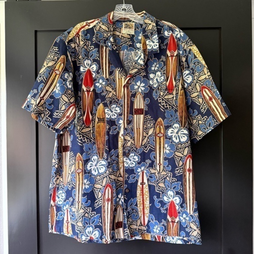 Winnie Fashion men’s surf board Hawaiian button down shirt size XL